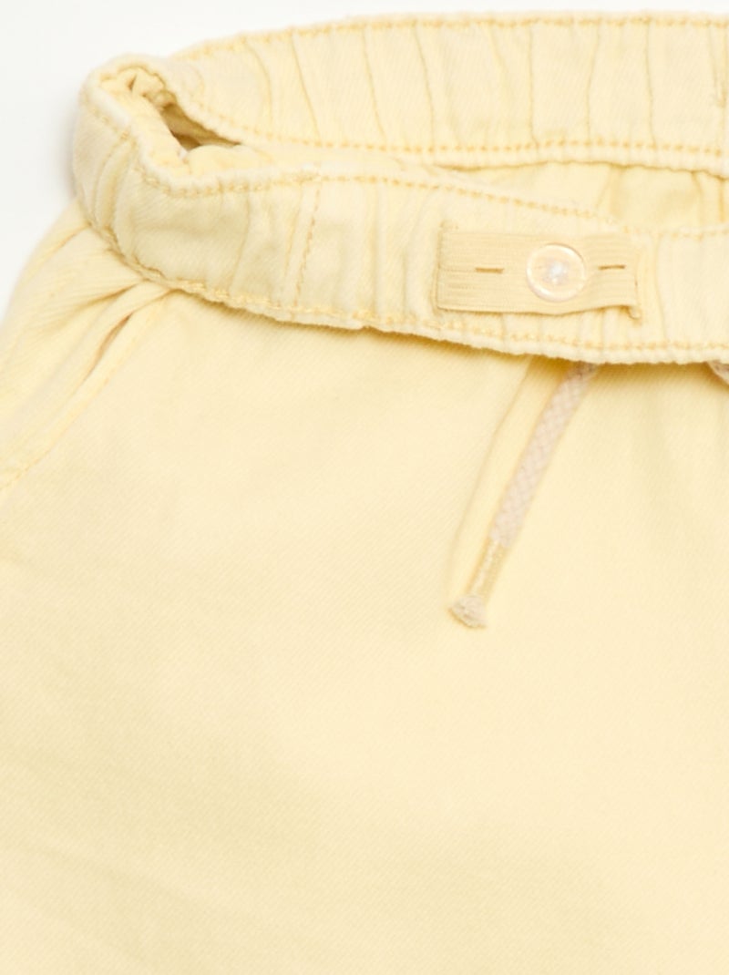 Broek van twill met trekkoordjes Geel - Kiabi