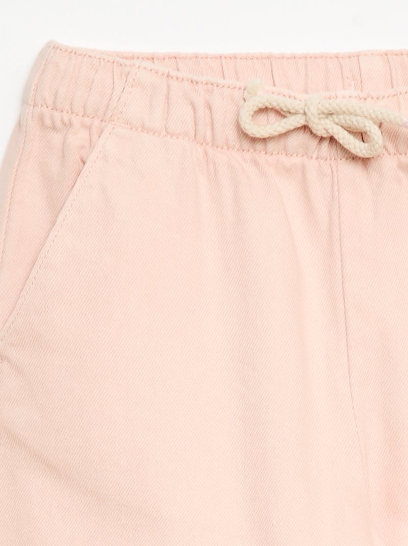 Broek van twill met trekkoordjes Rose - Kiabi