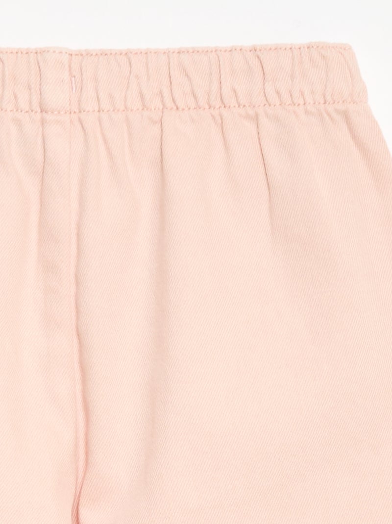 Broek van twill met trekkoordjes Rose - Kiabi