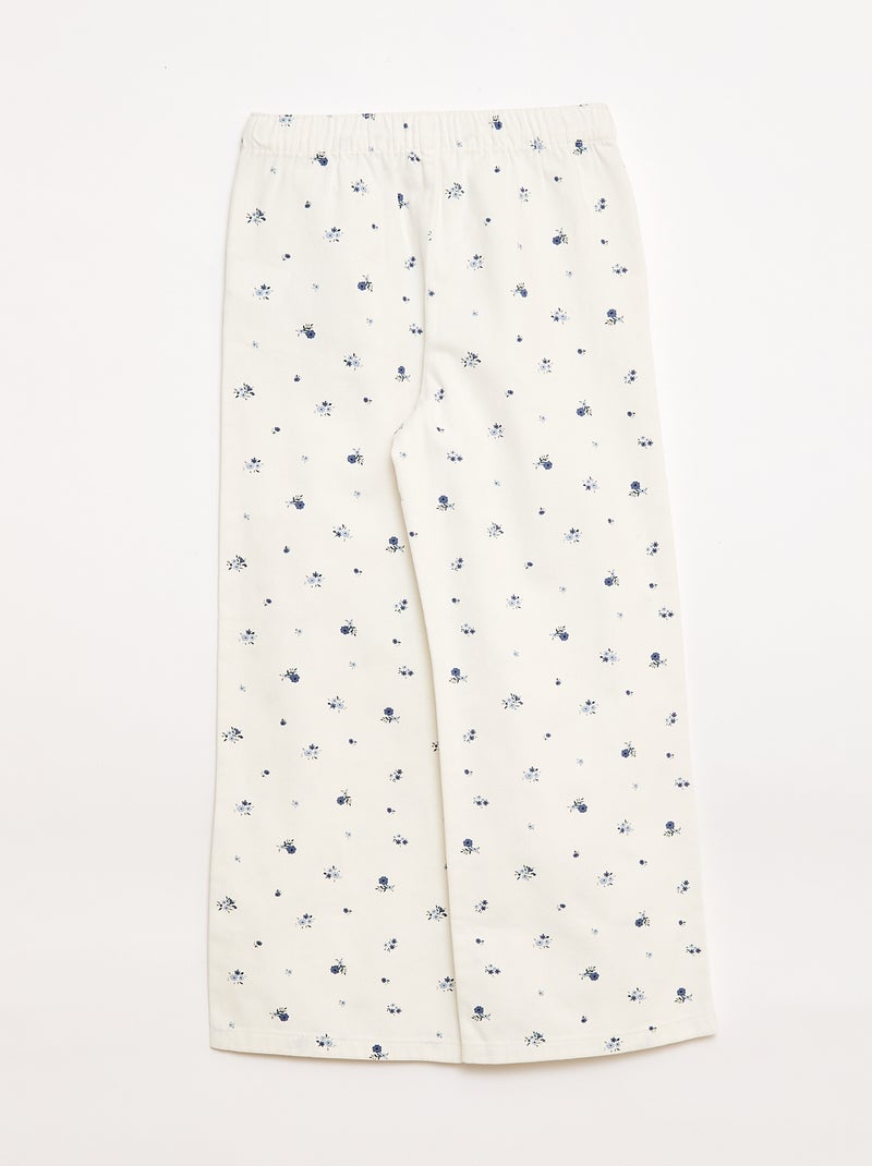 Broek van twill met trekkoordjes Wit - Kiabi
