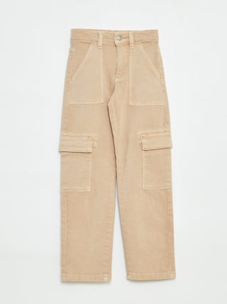 Broek van twill met zakken - Nauwsluitend model