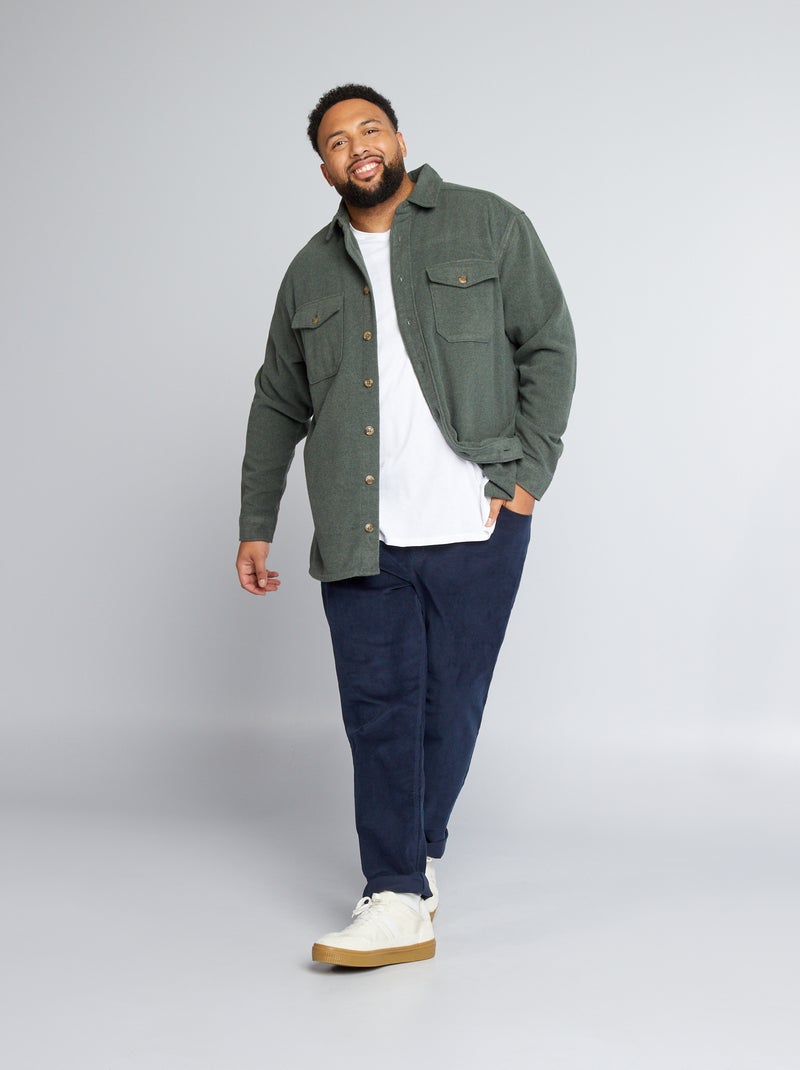 Broek van velours BLAUW - Kiabi