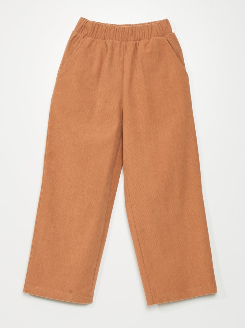 Broek van velours BRUIN - Kiabi