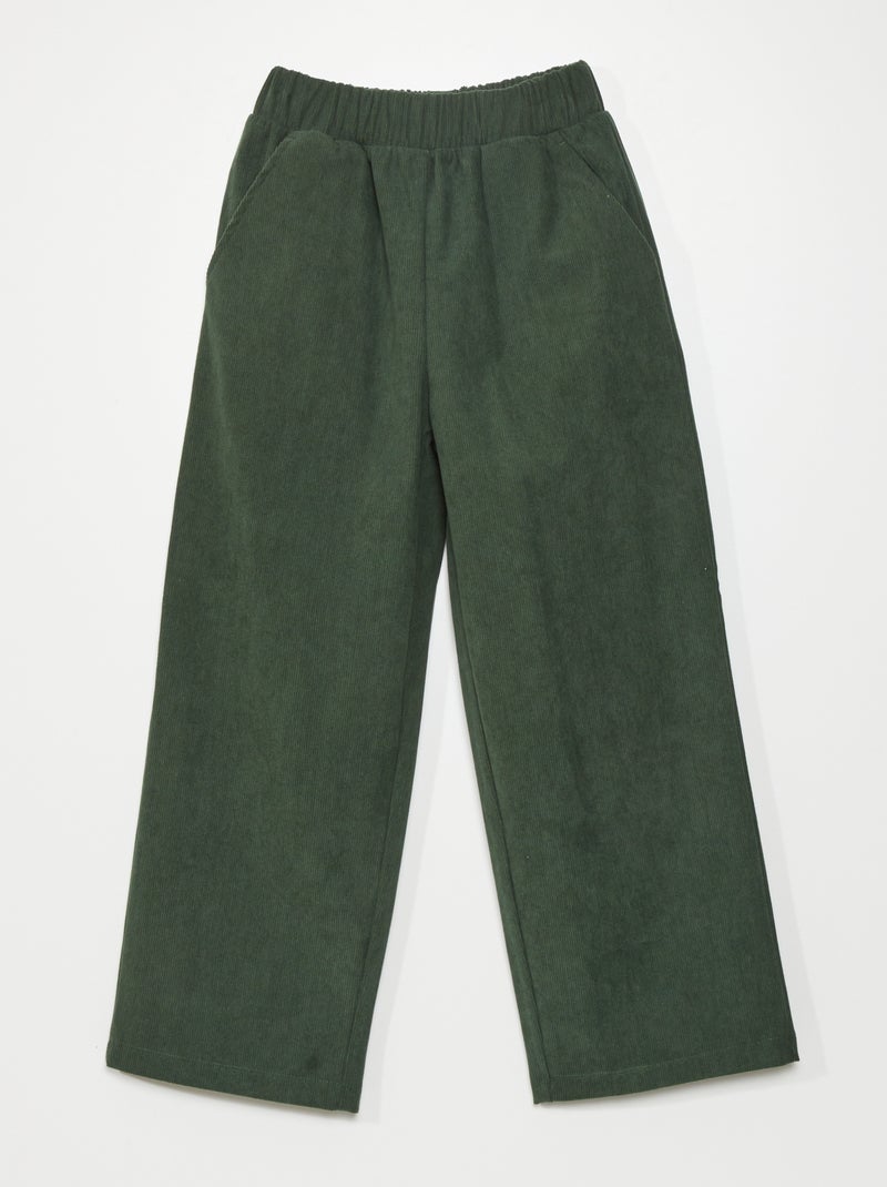 Broek van velours GROEN - Kiabi