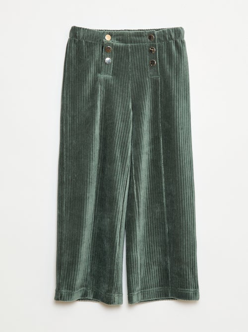 Broek van velours met dubbele drukknoopsluiting So Easy - Kiabi