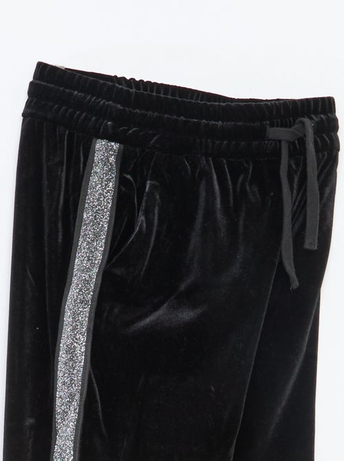 Broek van velours met glitterstrepen - Kiabi