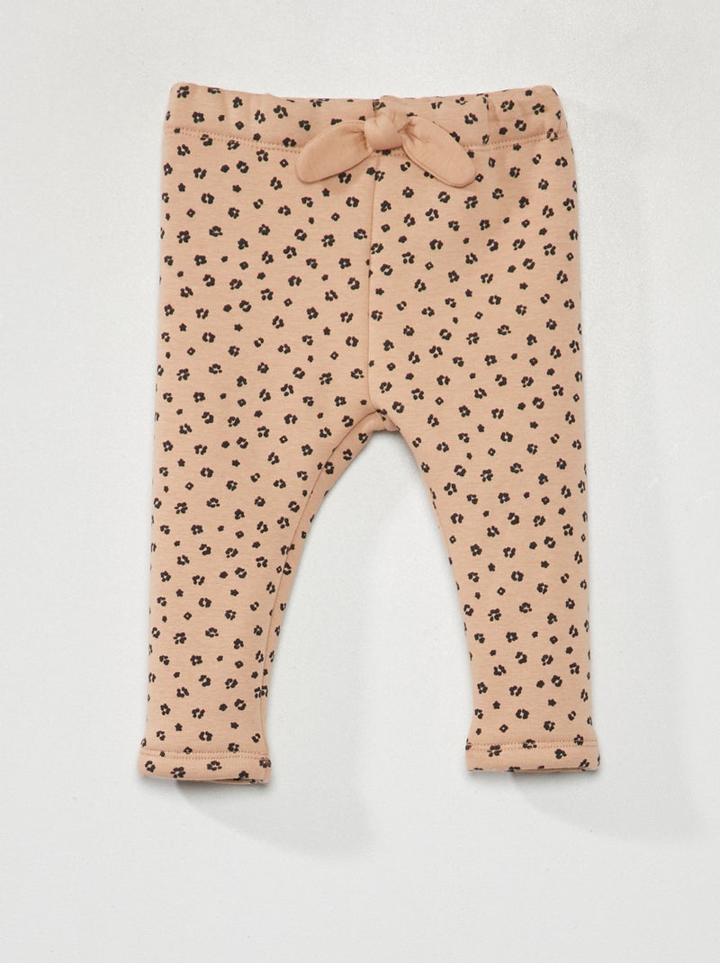 Broekje van joggingstof met print - Altijd superwarm BIEGE - Kiabi