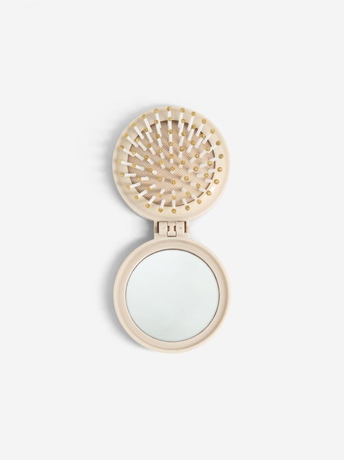 Brosse à cheveux pliable avec miroir - Kiabi