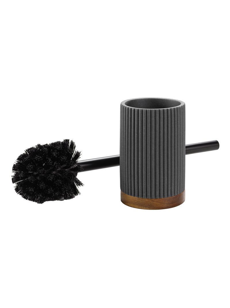 Brosse WC en acacia gris anthracite - Kiabi