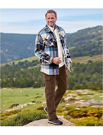 Bruine cargobroek van ribfluweel - atlas for men