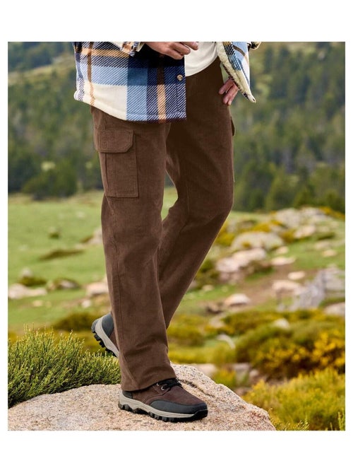 Bruine cargobroek van ribfluweel - ATLAS FOR MEN - Kiabi