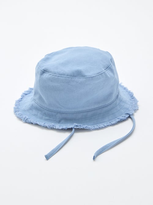 Bucket hat met franjes en lintjes van katoen - Kiabi