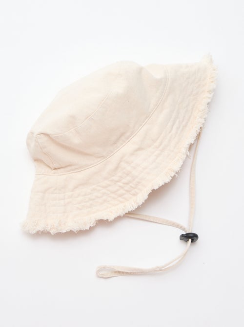 Bucket hat met franjes en trekkoord - Kiabi