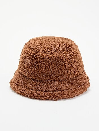 Bucket hat met schapenvachteffect