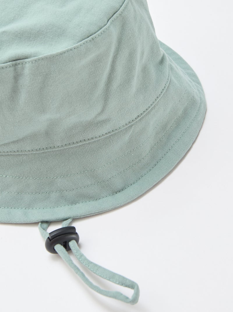 Bucket hat met trekkoordjes Groen - Kiabi