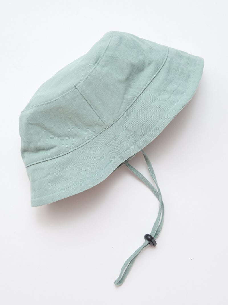 Bucket hat met trekkoordjes Groen - Kiabi