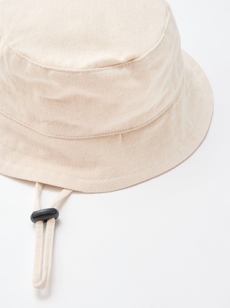 Bucket hat met trekkoordjes Wit - Kiabi