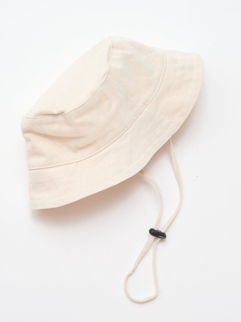 Bucket hat met trekkoordjes Wit - Kiabi