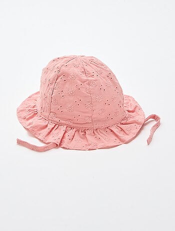 Bucket hat van Engels borduurwerk om te strikken