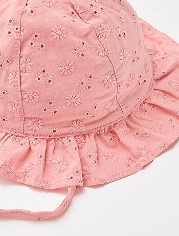 Bucket hat van Engels borduurwerk om te strikken