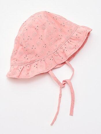 Bucket hat van Engels borduurwerk om te strikken