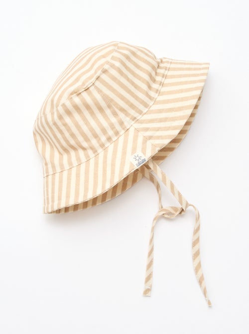 Bucket hat van gestreept katoen - Kiabi