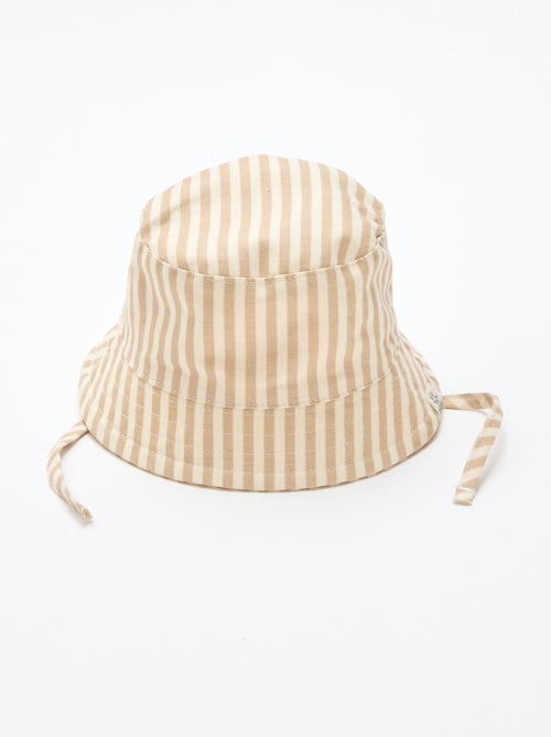 Bucket hat van gestreept katoen - Kiabi