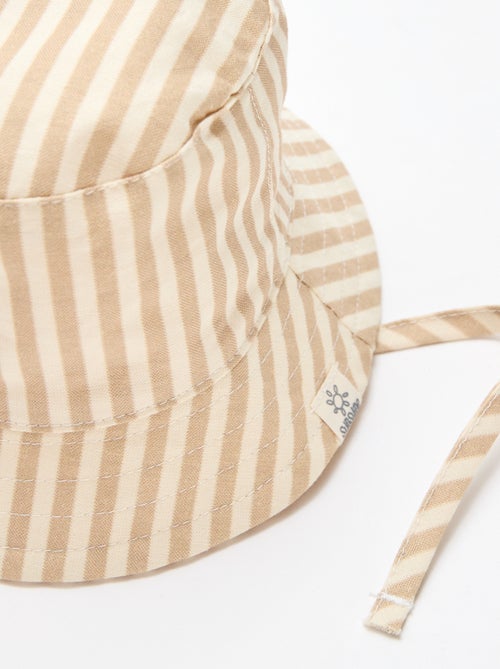 Bucket hat van gestreept katoen - Kiabi