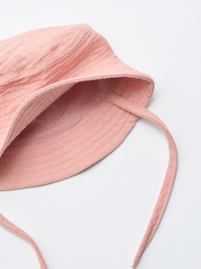Bucket hat van katoengaas Rose - Kiabi