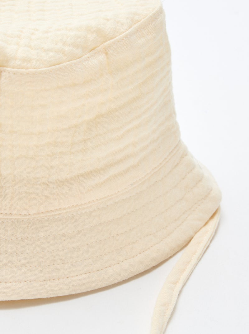 Bucket hat van katoengaas Wit - Kiabi