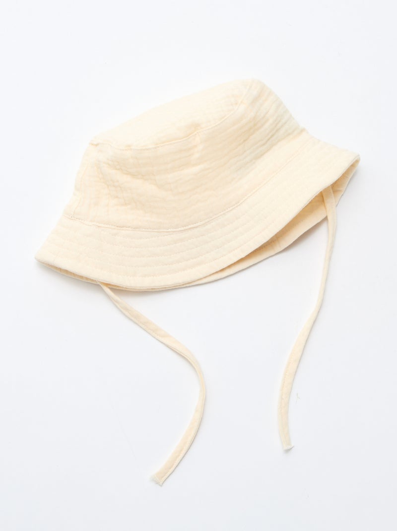 Bucket hat van katoengaas Wit - Kiabi