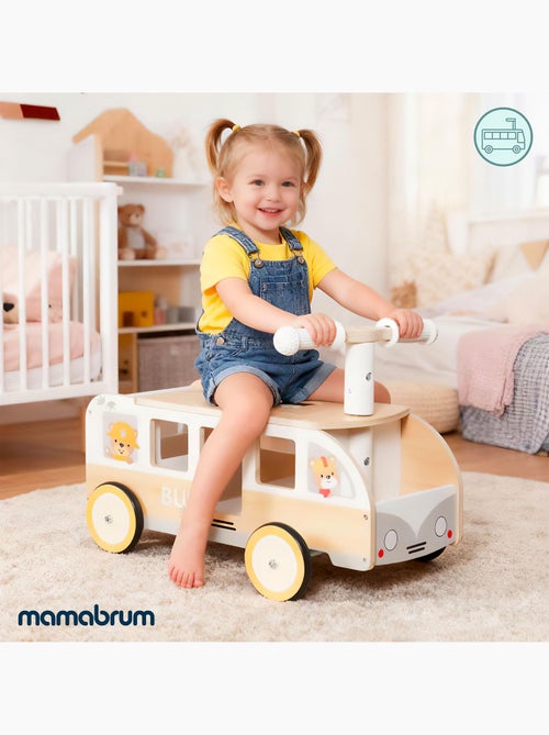 Bus porteur bois porteur enfant coffre jouets mamabrum - Kiabi Bus porteur bois porteur enfant coffre jouets mamabrum - Kiabi