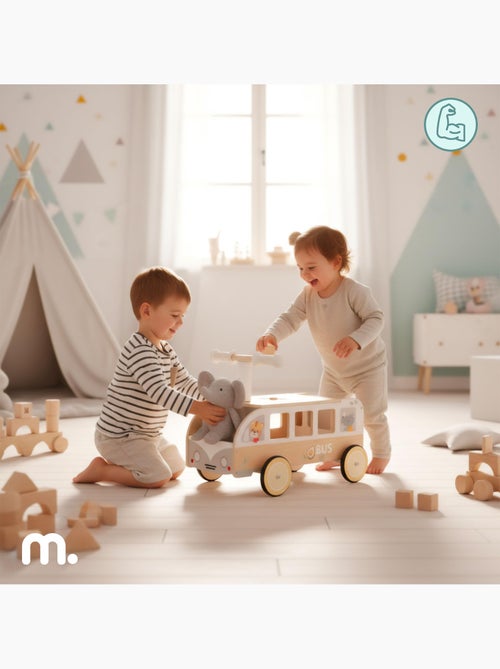 Bus porteur bois porteur enfant coffre jouets mamabrum - Kiabi Bus porteur bois porteur enfant coffre jouets mamabrum - Kiabi