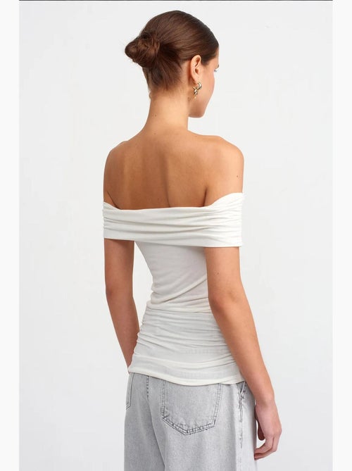 Bustier aansluitend off shoulder geplooid hiccup - Kiabi