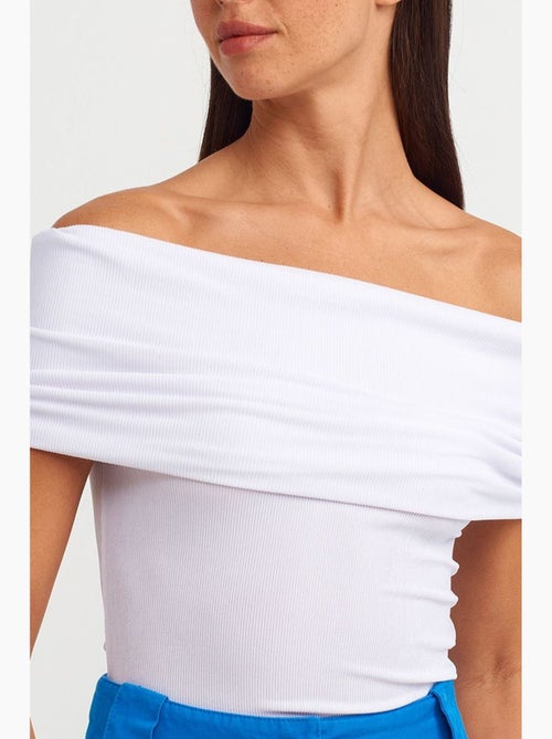 Bustier aansluitend rib off shoulder dilvin - Kiabi