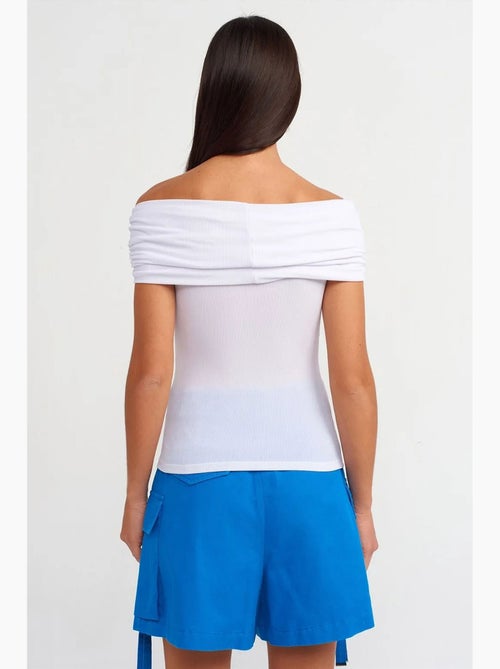 Bustier aansluitend rib off shoulder dilvin - Kiabi