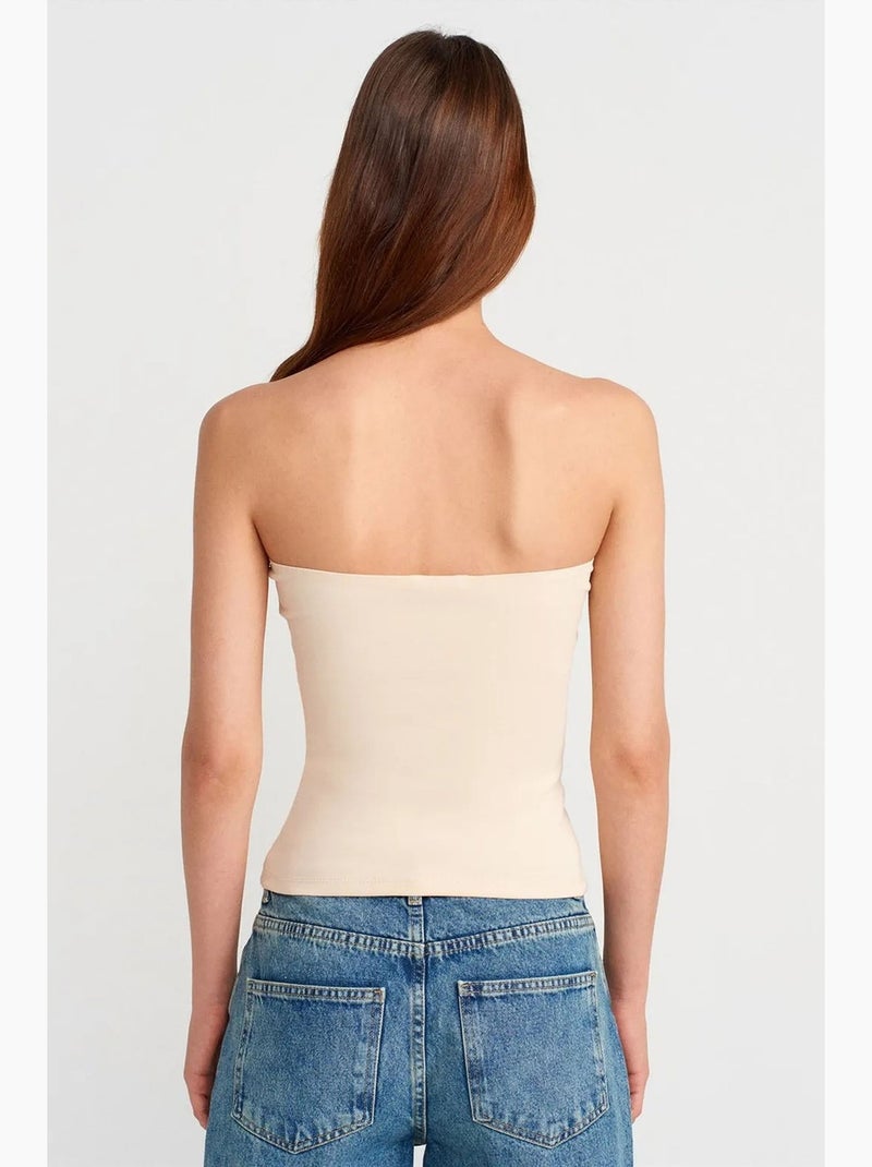 Bustier aansluitend van jersey dilvin Ecru - Kiabi