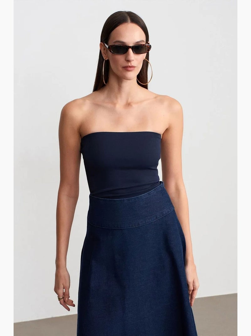 Bustier aansluitend van jersey dilvin Lagonblauw - Kiabi