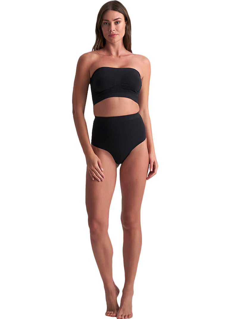 Bustier brassière tubulaire sans coutures soft touch Noir - Kiabi