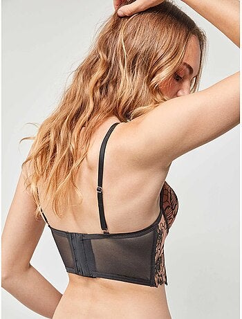 Bustier en tissu brodé de fleurs bonnets b et c