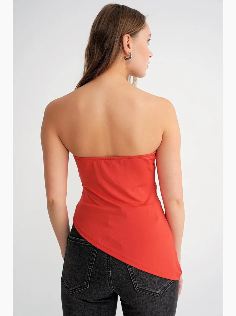 Bustier gedrapeerd mixray Oranje - Kiabi