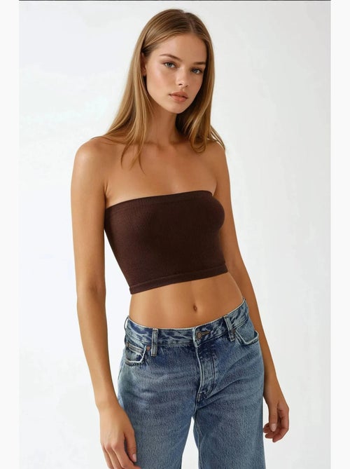 Bustier kort rib aansluitend hiccup - Kiabi Bustier kort rib aansluitend hiccup - Kiabi