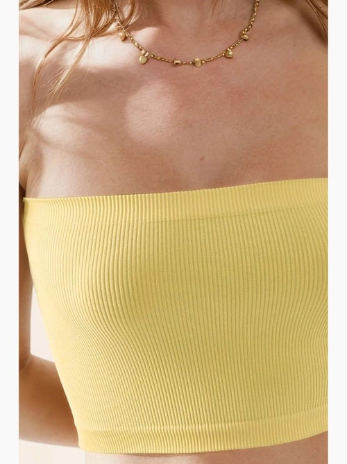 Bustier kort rib aansluitend hiccup - Kiabi Bustier kort rib aansluitend hiccup - Kiabi