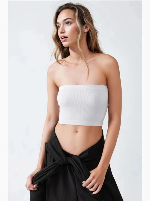 Bustier kort rib aansluitend hiccup - Kiabi