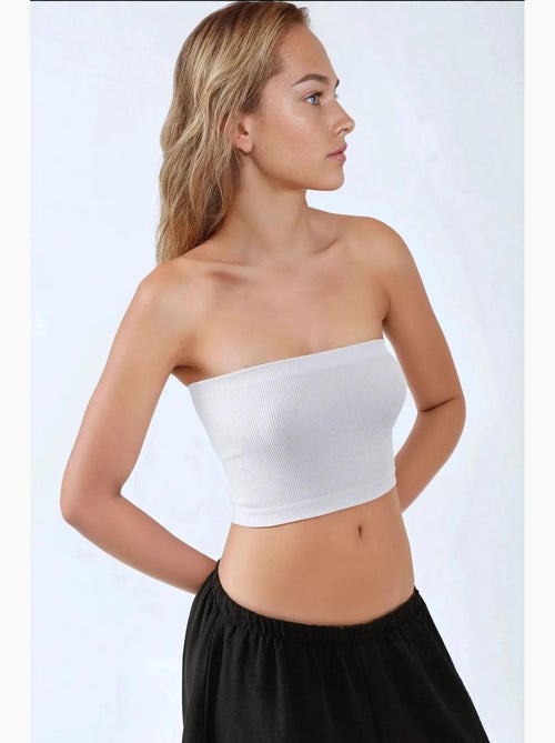 Bustier kort rib aansluitend hiccup - Kiabi