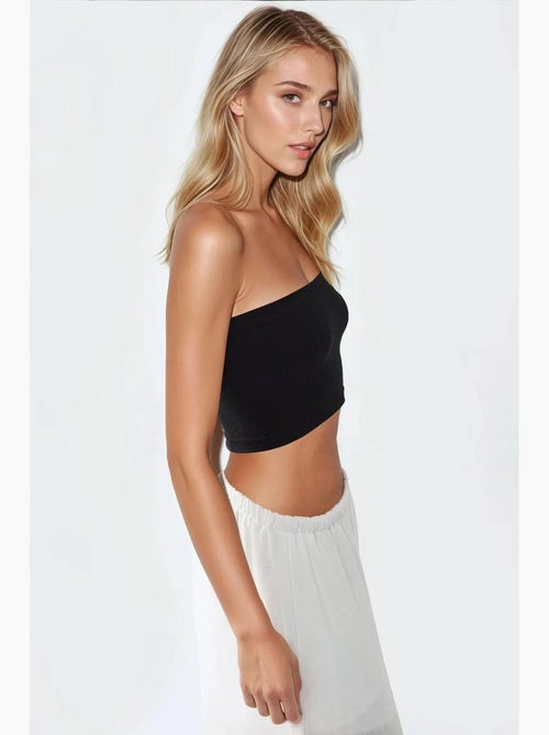 Bustier kort rib aansluitend hiccup - Kiabi Bustier kort rib aansluitend hiccup - Kiabi