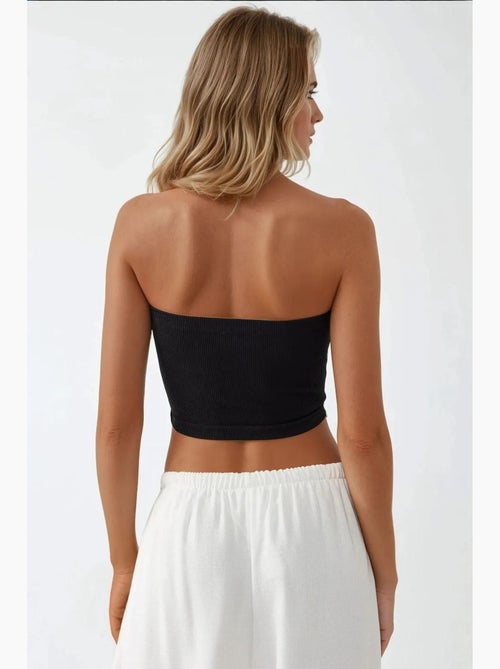 Bustier kort rib aansluitend hiccup - Kiabi Bustier kort rib aansluitend hiccup - Kiabi