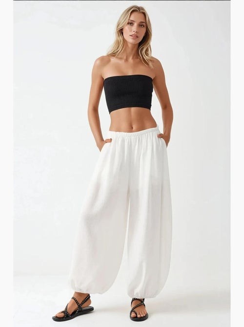 Bustier kort rib aansluitend hiccup - Kiabi Bustier kort rib aansluitend hiccup - Kiabi