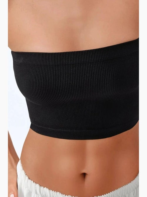 Bustier kort rib aansluitend hiccup - Kiabi Bustier kort rib aansluitend hiccup - Kiabi