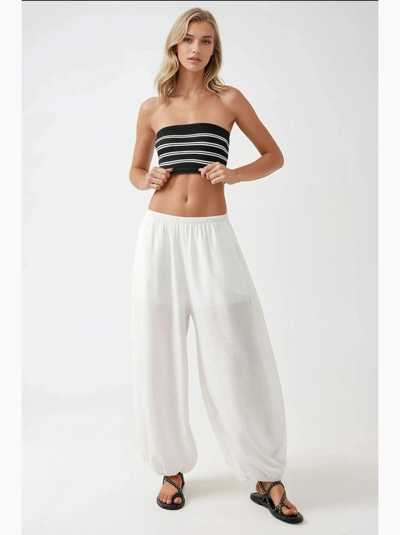Bustier kort rib gestreept hiccup Zwart - Kiabi
